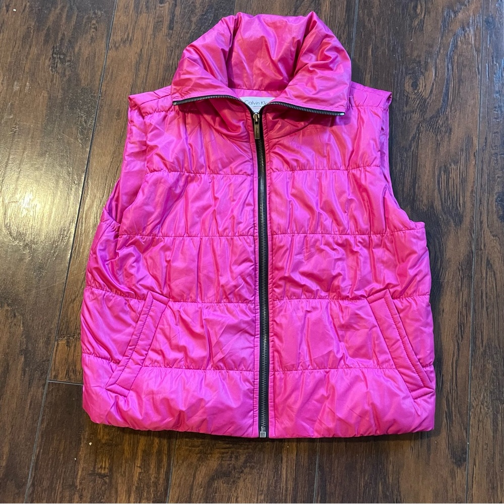 Calvin Klein Bright Pink Quilted Puffer Vest